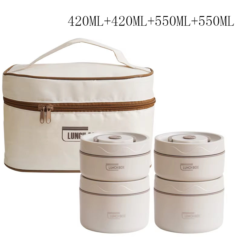 Professional Insulated Portable Lunch Box Set - Stackable Bento Box for Adults and Children, Ideal for School, Picnics, and Food Storage