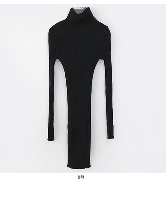 Chic Vintage Oversized Long Sleeve Bodycon Sweater Dress in Fall Blue