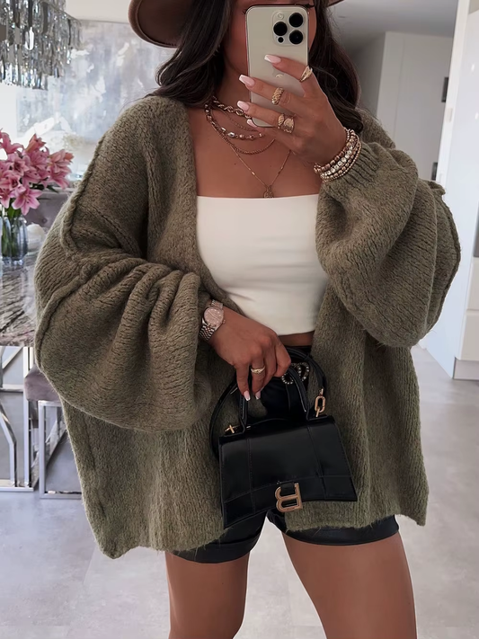 Chic Women's Mid-Length Knitted Cardigan Jacket - Perfect for Autumn & Winter!