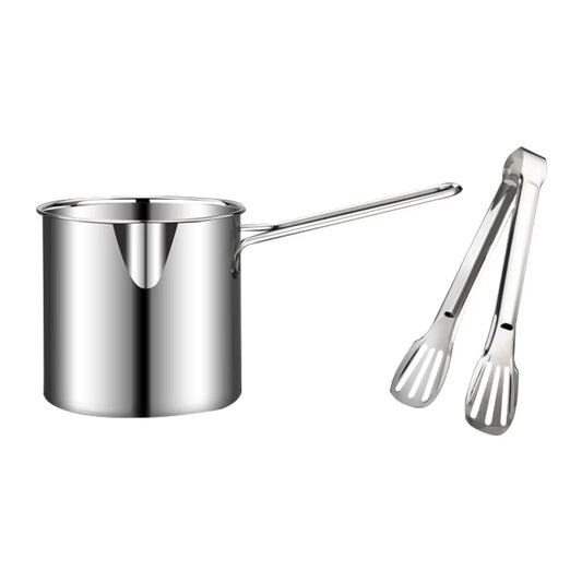 304 Stainless Steel Deep Frying Pot with Strainer - Professional Tempura Fryer for French Fries and Chicken Cooking Tools