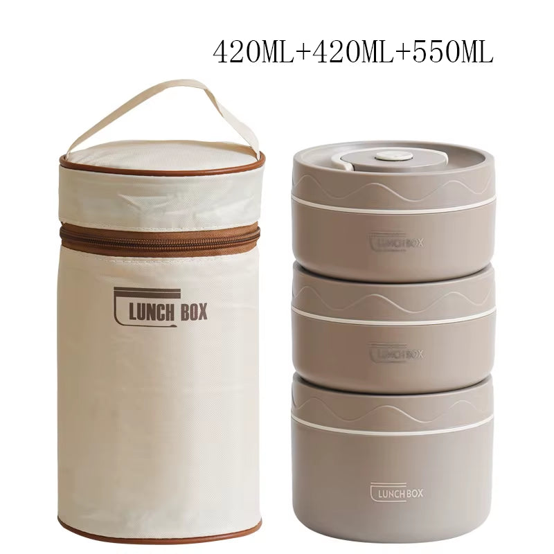 Professional Insulated Portable Lunch Box Set - Stackable Bento Box for Adults and Children, Ideal for School, Picnics, and Food Storage