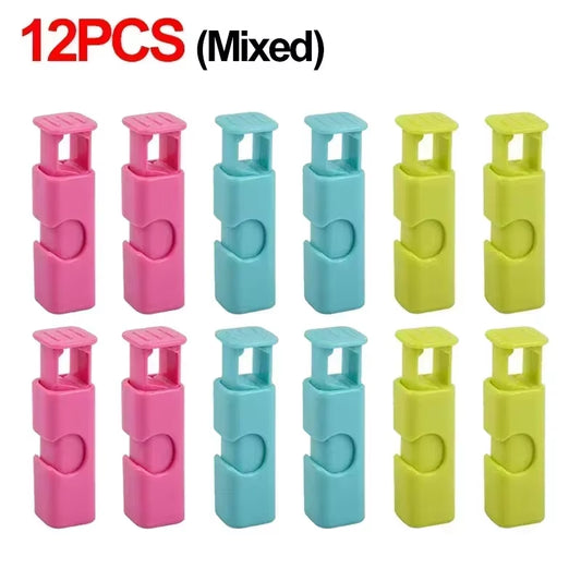 12-Pack Reusable Squeeze Bread Bag Clips - Fresh Food Seal Plastic Clips for Snack Storage in Home Kitchen