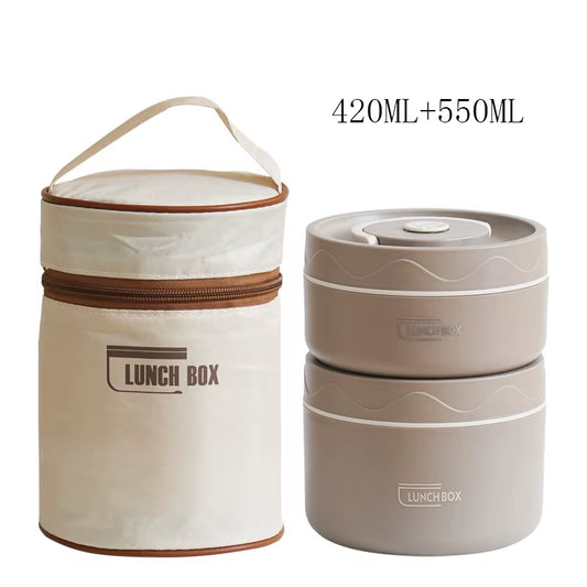 Professional Insulated Portable Lunch Box Set - Stackable Bento Box for Adults and Children, Ideal for School, Picnics, and Food Storage