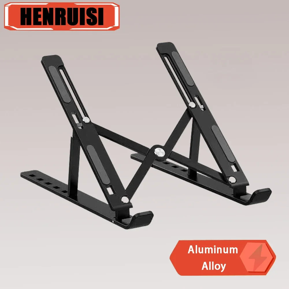 Portable Aluminum Laptop Stand - Foldable Notebook Support Bracket for MacBook Air and Pro Accessories